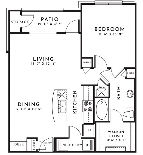 1BR 1BA_816 SF at Mansfield on the Green, Milwaukie, TX